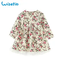 

Wisefin Baby Girl Dress Vestido Infantil Floral Baby Dresses Long Sleeve Flower Baby Girl Clothes Bebek Elbise Lace Mini Dress