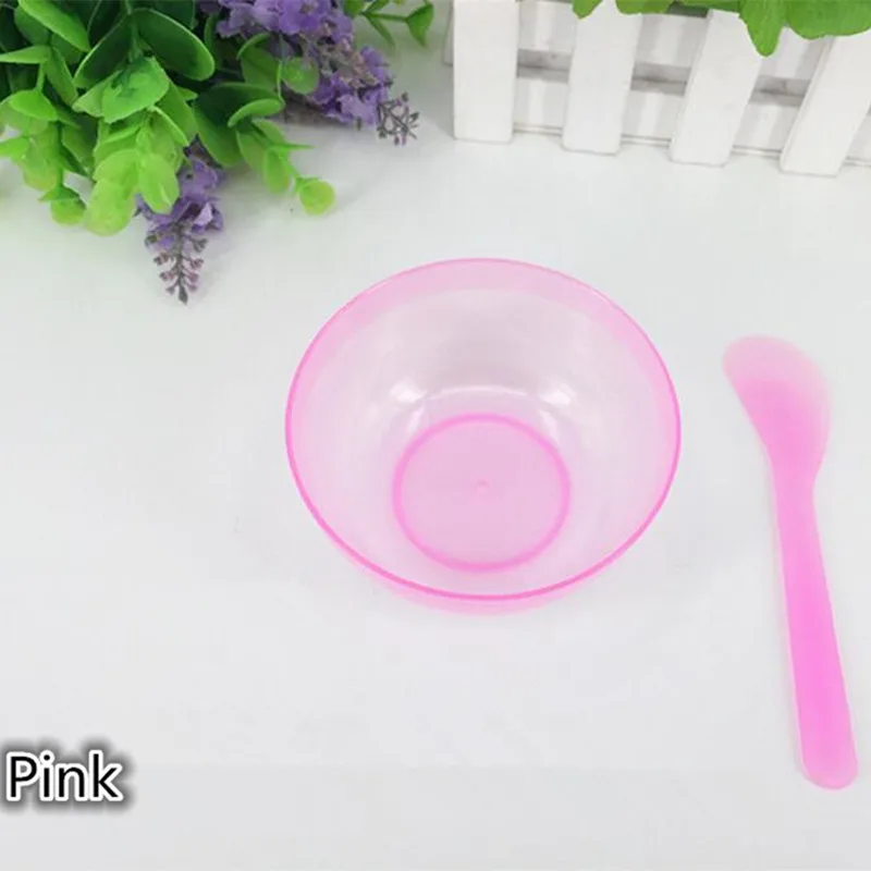 Pink 20 шт/10 наборов Макияж Красота DIY миска для масок для лица ложка Палочка Набор инструментов домашний - Цвет: Pink