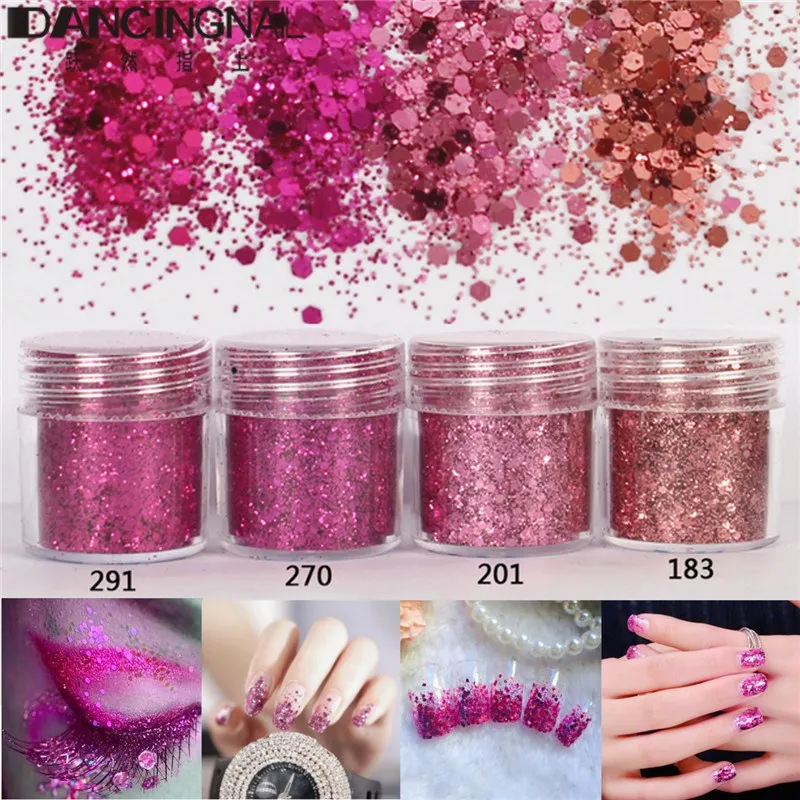 

10ml Rose Red Shining Nail Glitter Dust Super Fine Powder 1mm Sequins Sheets Tips Eyeshadow Nail Art Paillette Decoration New