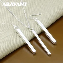 Gioielli in argento 925 Set Colonna di Piazza Collane Orecchino di Goccia Per Le Donne Gioelleria Raffinata E Alla Moda Set