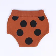 Ins Симпатичные для маленьких мальчиков и девочек Высокая талия хлопка вязать Шорты для женщин в горошек шорты PP Высокое качество детская Треугольники Kintted Шорты для женщин