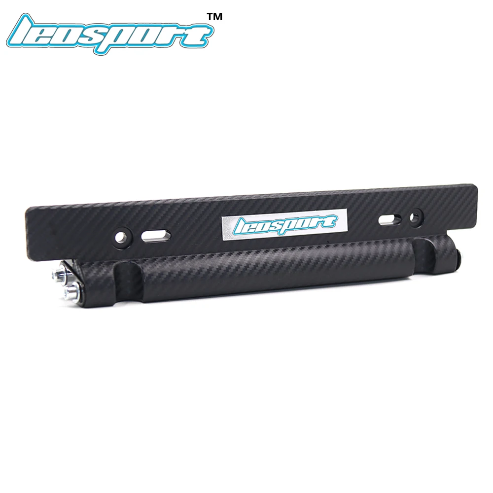 

Car Styling Universal Car License Plate Frame Holder Carbon Fiber Racing Number Plate Holder Adjustable Mount Bracket