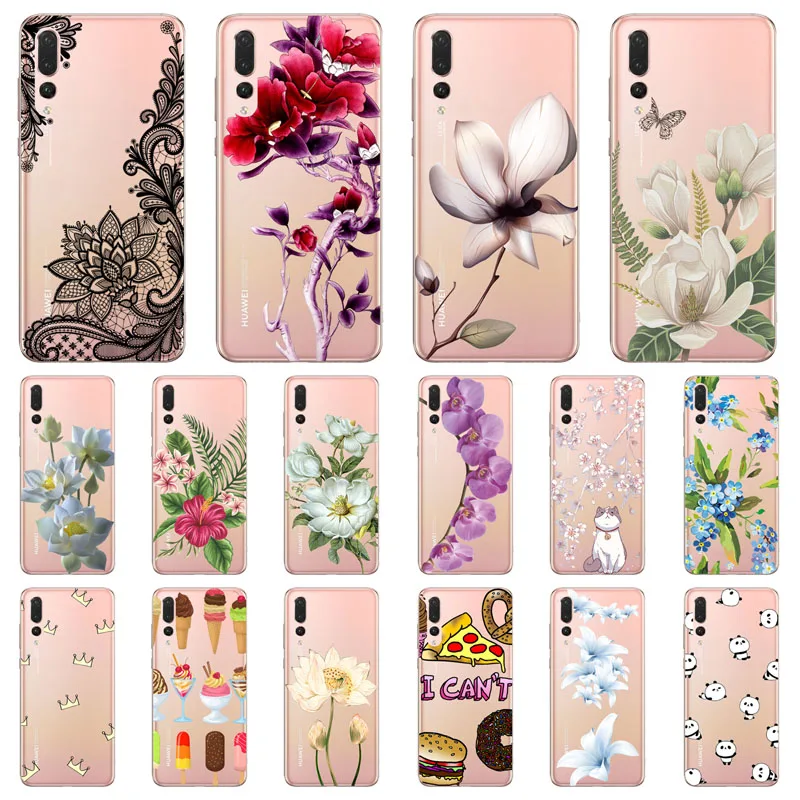Чехол для huawei p20 pro мягкая задняя крышка из ТПУ с рисунком черного кремния