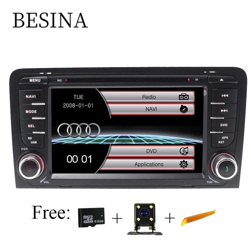 

Besina 2 Din Car DVD Player For AUDI A3 S3 2002-2011 Canbus Radio GPS Navigation Steering Wheel Multimedia Headunit Autoaudio SD