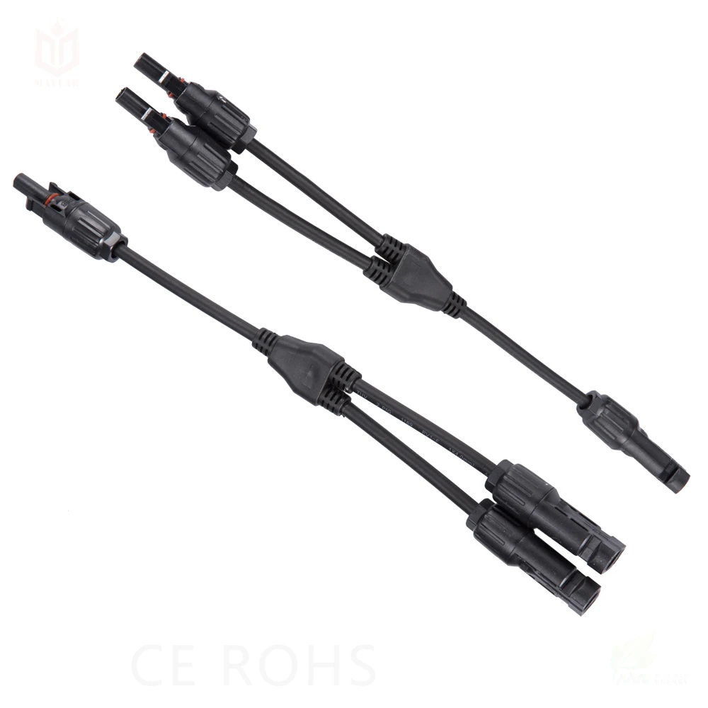 

MAYLAR@1Pair x MC4 Connector Y Branch mc4y Terminals 2 Male 1 Female and 2 Female 1 Male Solar Panel Cable Branch Connector