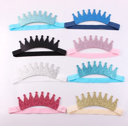 Free Shipping!20pcs/lot 2016 New kids girls Glitter Crown Headbands Birthday Crown Girl's Hair Accessories 20pcs c250 lgnition key 170151 001 for crown forklift