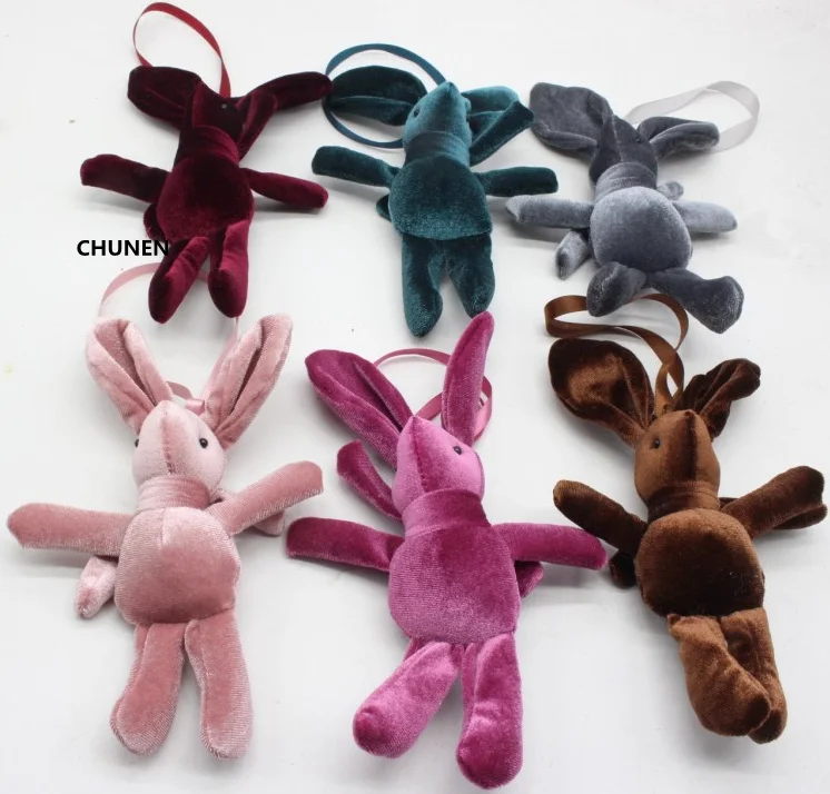 24 шт, цветной, в виде кролика плюшевая игрушка, прибл. 19 см. Животные игрушки "Кролик", свадебные подарки