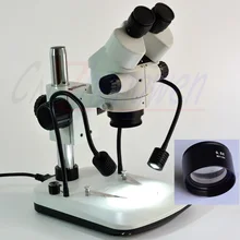 FYSCOPE 3.5X-45X бинокулярный стерео зум микроскоп настольная подставка со встроенным двойным гусиным осветителем