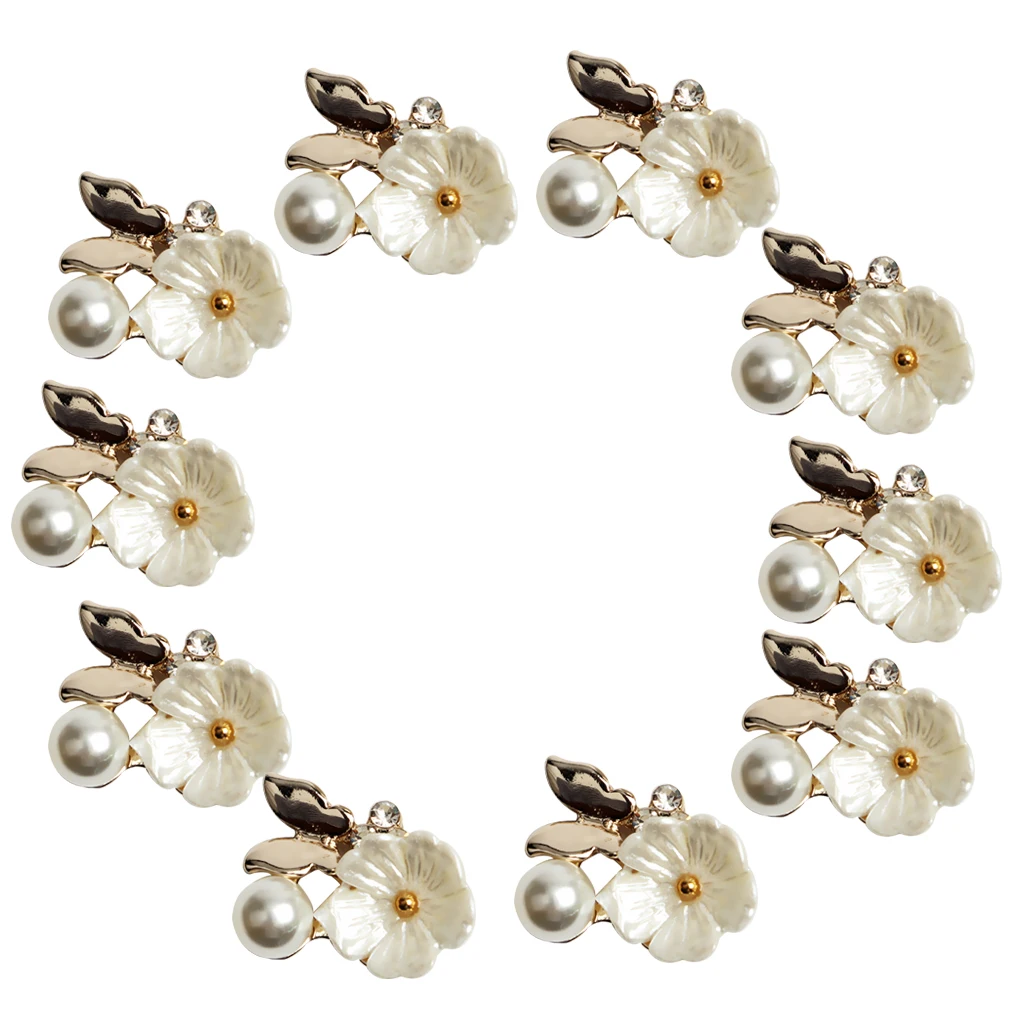 20pcs Mix Gold Base Metal Butterfly Rhinestone Pearl Buttons Flatback Hair Embellishment Button Hairbow Center Decoration Craft
