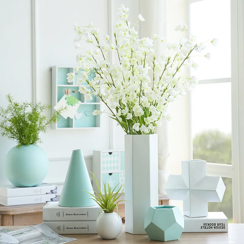 

Creative Geometry Flower Ware Ceramic Flower Vase Arrangement Crafts Desk, Table, Balcony Decoration Home Decor