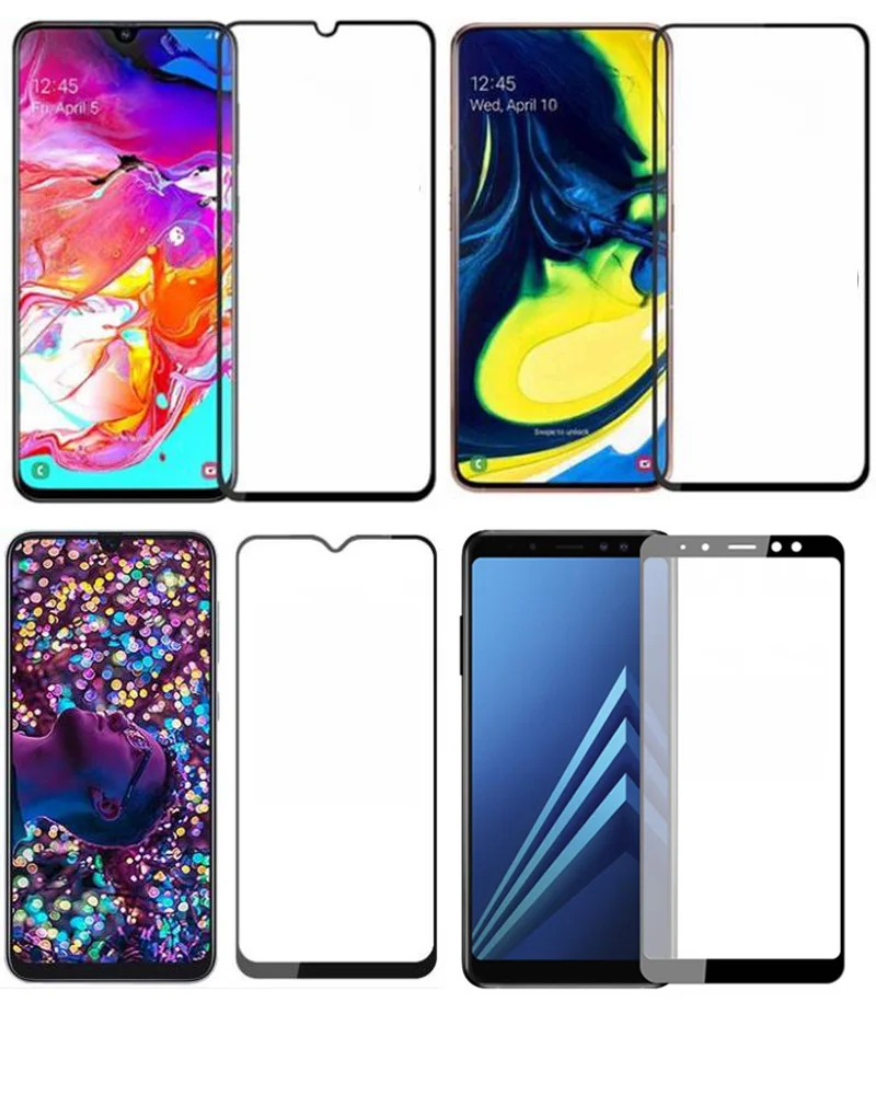 5 шт 5D защитное закаленное стекло для samsung galaxy A70 A60 A50 A40 A30 A20 A10 M10 M20 M30 защитная пленка HD полное покрытие