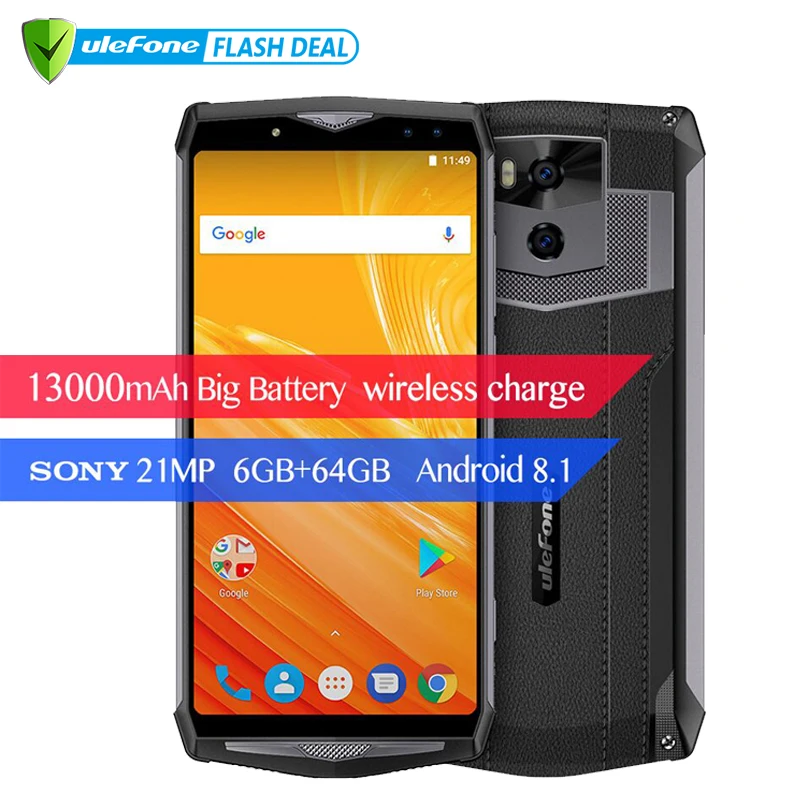 Ulefone Power 5 13000mAh 4G Smartphone 6 0 FHD MTK6763 Octa Core Android 8 1 6GB