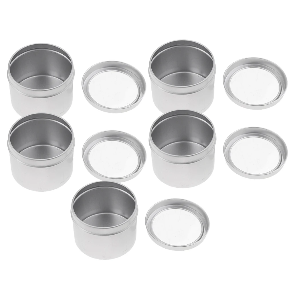 5 Pieces 100ml Empty Aluminium Cosmetic Pot Jar Tin Container with Screw Lid