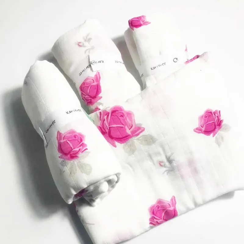 Couvertures en mousseline pour bébés 47x47 pouces | Couvertures pour bébés, en mousseline, grande taille, dia, serviette enroulée en coton, serviette de bain pour nourrissons, 2019