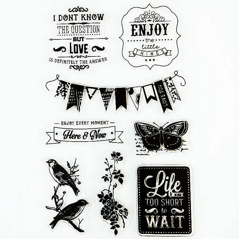 

YLCS231 Birds Silicone Clear Stamps For Scrapbook DIY Album Paper Card Decoration Embossing Folder Craft Rubber Stamp 11*16cm