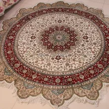 8'X8' Круглый ручной Шелковый Восточный персидский ковер