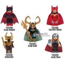 TMGT 100 шт/лот леди рыцарь Heimdallr супер герой модель экшн коллекция Обучающие блоки детские игрушки WM6024