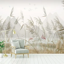 Beibehang пользовательские обои украшения дома фрески Современные Простые тростники пейзаж ТВ фон настенные фрески 3d обои