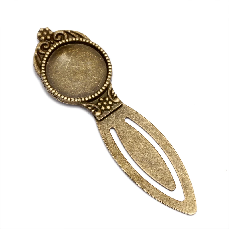 

5pcs Antique Bronze Bookmark Blank Base Cabochon Base Bookmark Setting for 20mm Cabochon Cameo DIY Bookmarks Making