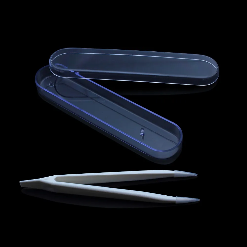 Mini Contact Lens Tweezers With Holder Case  Make up Tool Helper  (4)