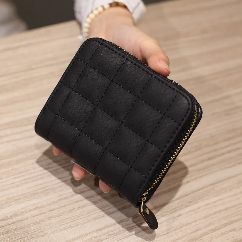 النساء قصيرة محافظ بو الجلود الإناث منقوشة المحافظ Nubuck محفظة حمل بطاقات الأزياء امرأة صغيرة سستة المحفظة مع محفظة نسائية للعملات المعدنية