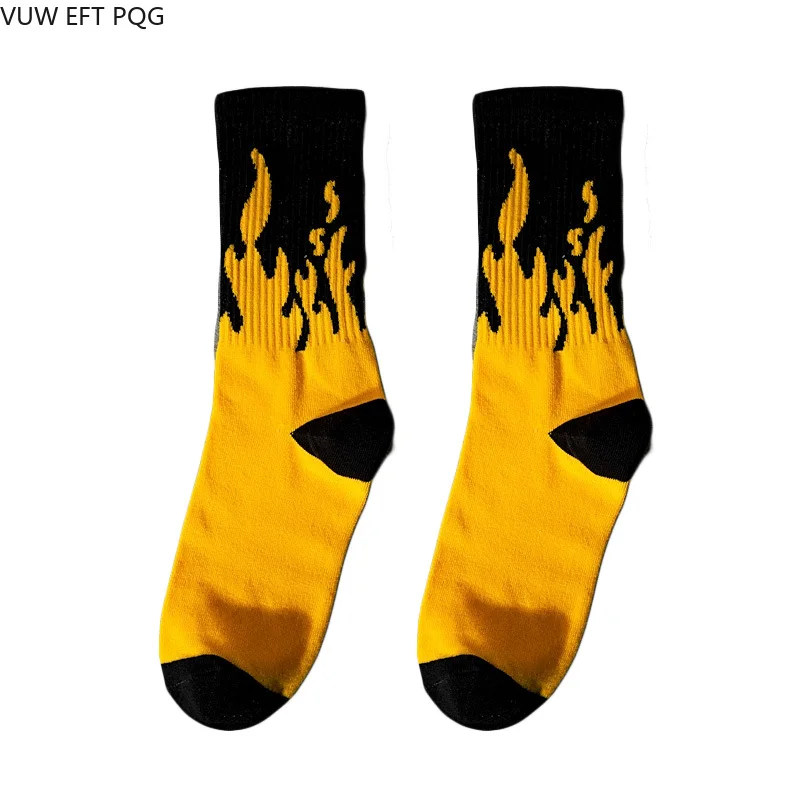 

Flame socks fashion personality unique design hip hop street socks Men and women neutral