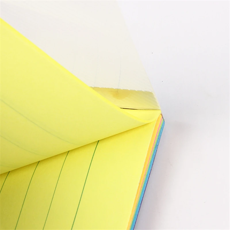 60 Sheets Assorted Neon Colors Ruled Notes Tabbed Self-Stick Lined Note Pad Divider Sticky Notes for School Office Supplies