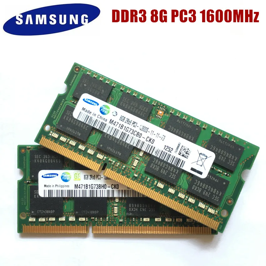 SAMSUNG 8G 2RX8 PC3 12800S DDR3 8GB 1600Mhz Память для ноутбука 8G PC3 12800S 1600 MHZ модуль для ноутбука SODIMM ram