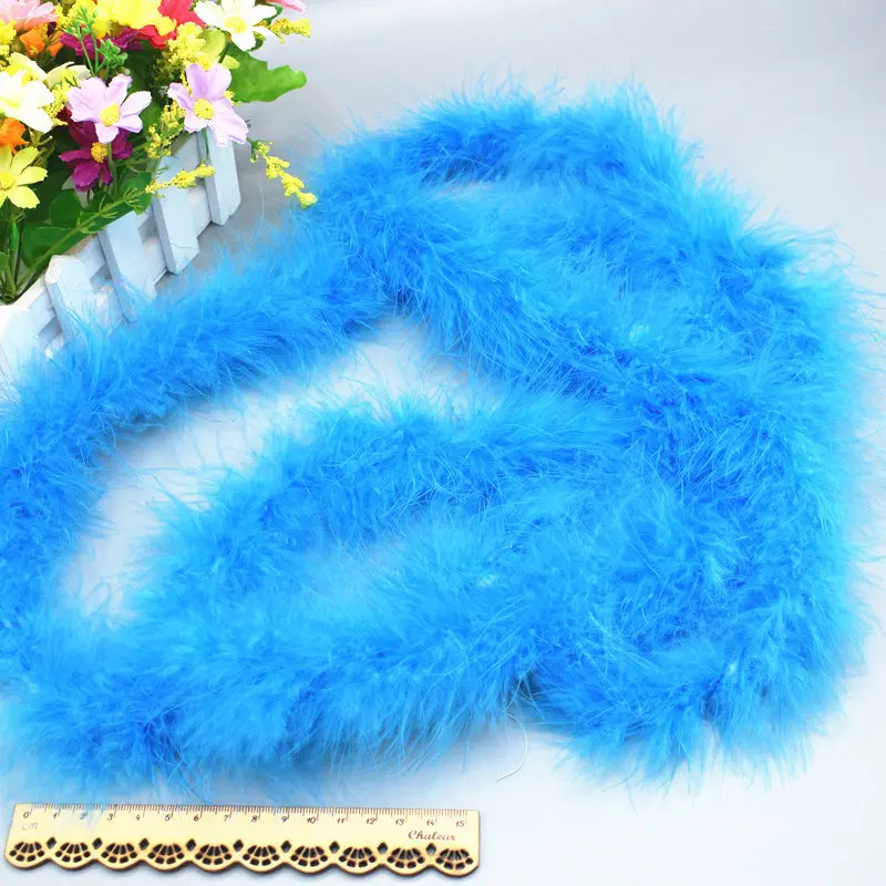 2 метра пушистый турецкий перо боа/шарф аксессуары для одежды перо Костюм/вечерние свадебные украшения перо ремесла - Цвет: Blue