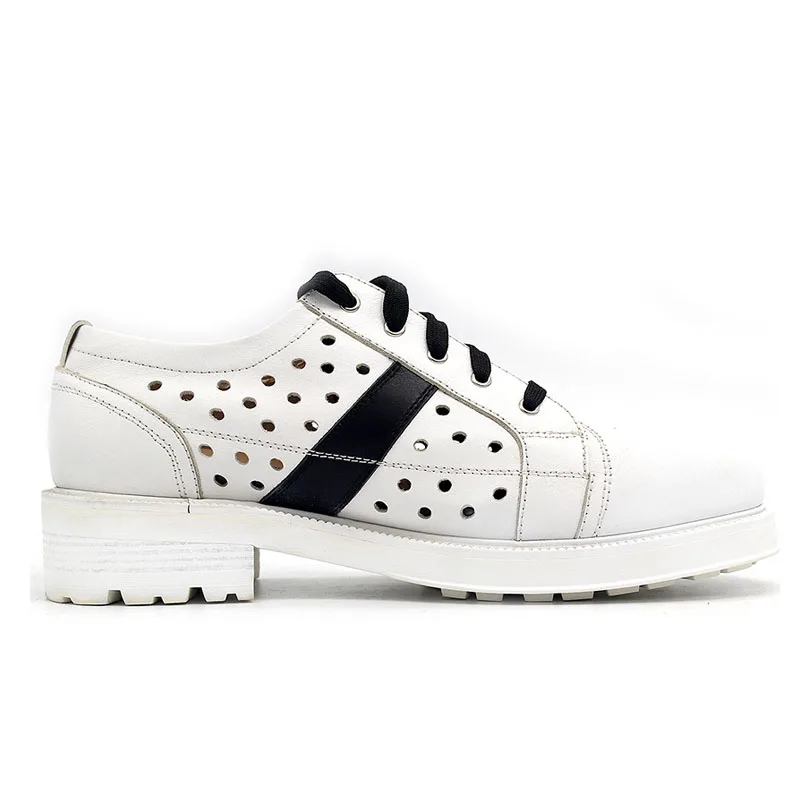 Für Plattform Teenager Atmungsaktive Marke Casual High Up Aushöhlen Schuhe Street Lace Dicke Top Heels Natur black Leder Männer Med White ZxEqg6ET