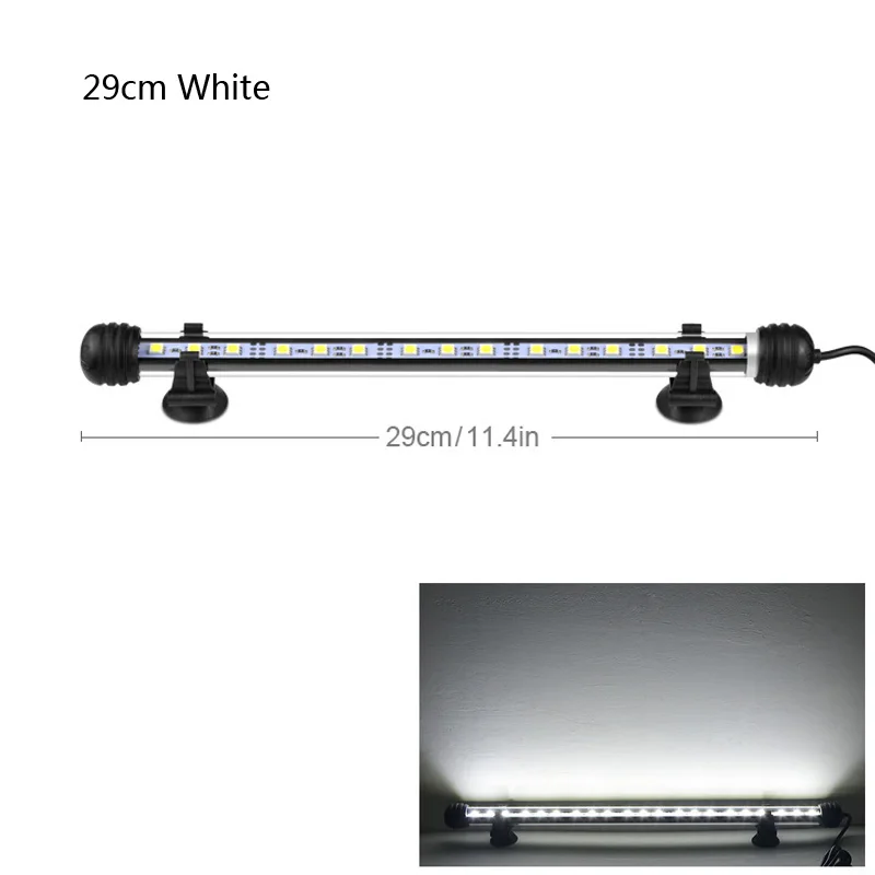 Аквариум светодиодный бар светильник Водонепроницаемый садок для рыбы светильник 19/29/39/49 см подводный Водолей лампа Аквариумы Декор Светильник ing 220V ЕС Мощность - Цвет: 29CM White
