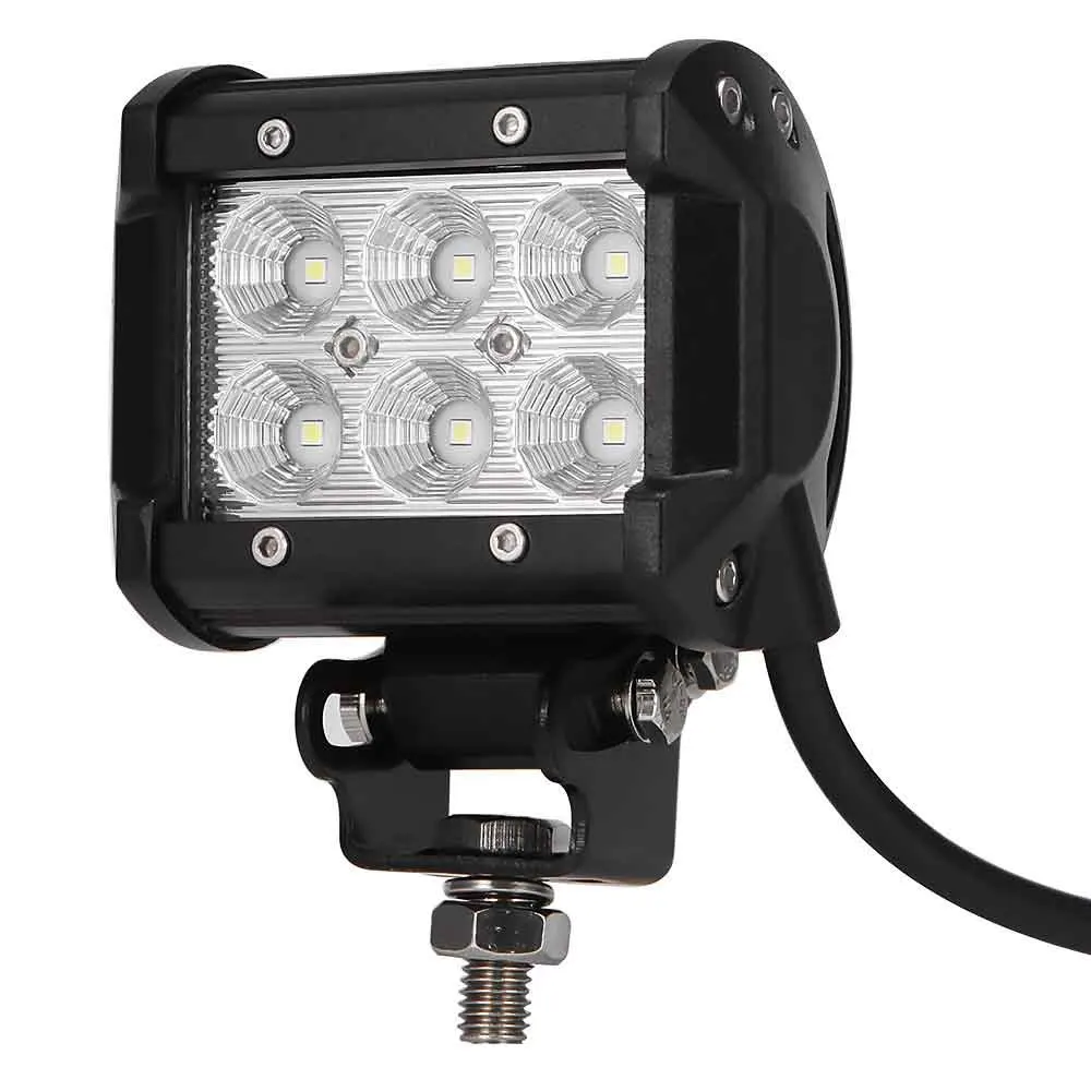 

1Pc Car LED Work Light Offroad Lights 18W 6500K Led Chips Flood&Spot Driving Lamp Sportlight for 12v 24v Vehicle SUV ATV
