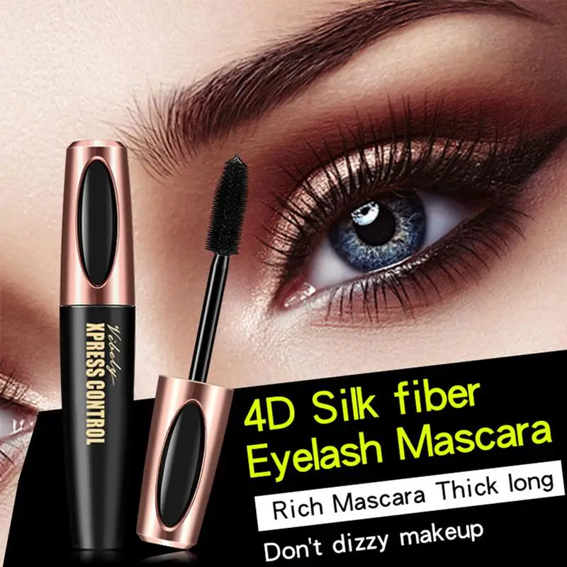 

Drop New 1 St 4D Zijde Vezels EyeLashe Make Waterdicht Siliconen Opzetborstel Mascara Verlenging Dikkere Mascara