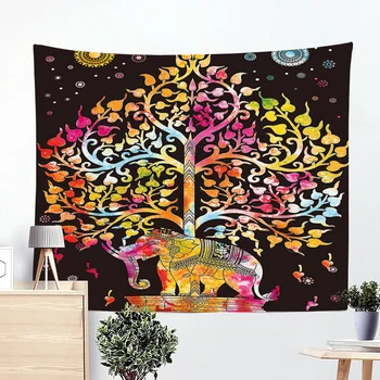

Art Nouveau Decor Wall Hanging Tapestries Psychedelic Tapestry Beach Cloth Watercolor Art Tree Cloth On The Wall Tie Dye Decal