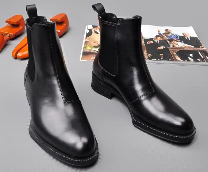 simple black leather boots