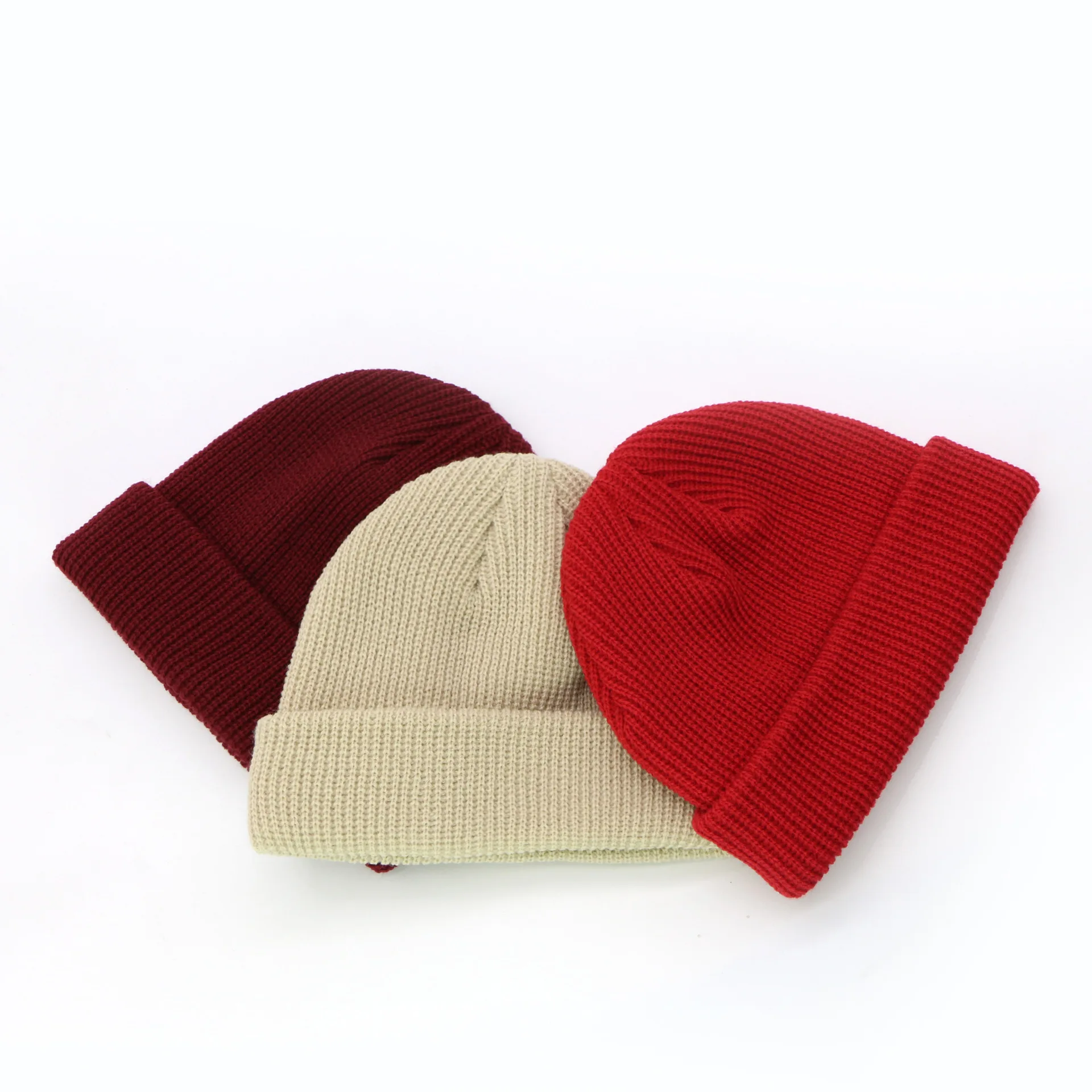 Style Beanies Knitted Hats Solid Color Caps For Autumn Winter Men Short Head Cap Outdoor Warm Street Head Leisure Women Hat