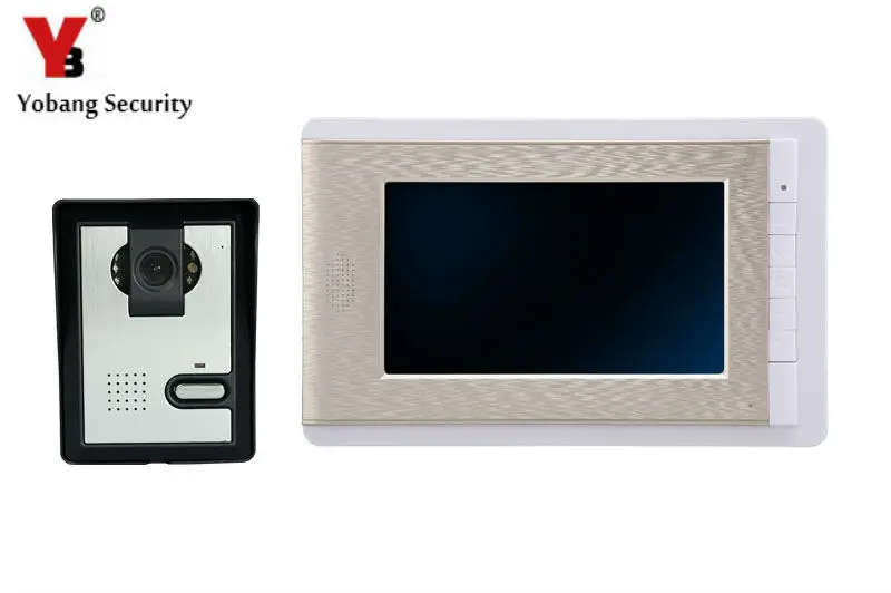 

YobangSecurity 7 Inch Wire Video Door Phone Doorbell Intercom System Waterproof Outdoor Camera with RainCover Intercom System