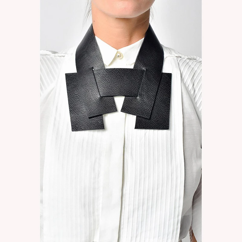 

D&D Fashion Geometric Handmade Necklaces Women's Torques Collar Black Leather Necklaces Harajuku Gothic Jewellery Strange Things