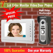 7“ Color Monitor Video Door Phone Intercom Doorbell System Kit Video Doorphone Speakerphone Aluminium alloy night vision Camera