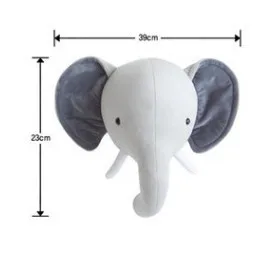 3D фетровый плюшевый олень, слон, единорог, голова кролика, на стену, для маленьких девочек, декор для комнаты, Настенная декоративная кукла, детский подарок на день рождения - Цвет: elephant