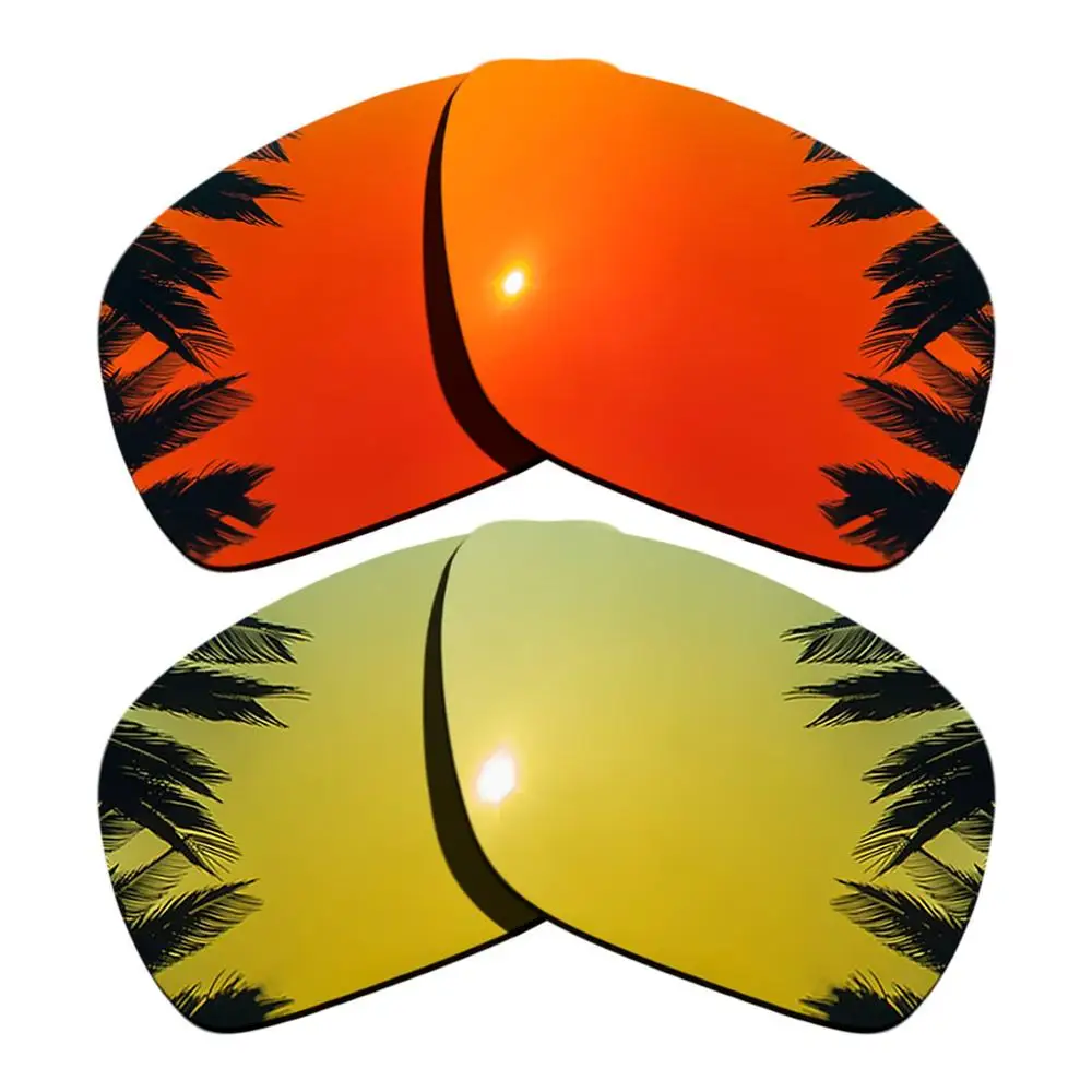 Поляризованные зеркальные линзы для замены покрытия для солнцезащитных очков-Оукли отправка 1 рамка разных цветов - Цвет линз: Orange Red-24K Gold