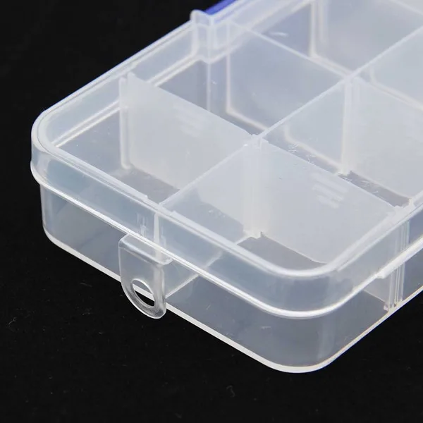 

New Perfect 10 Cells Jewelry Empty Storage Case Box Pill Nail Art Tips Gems Drug Box