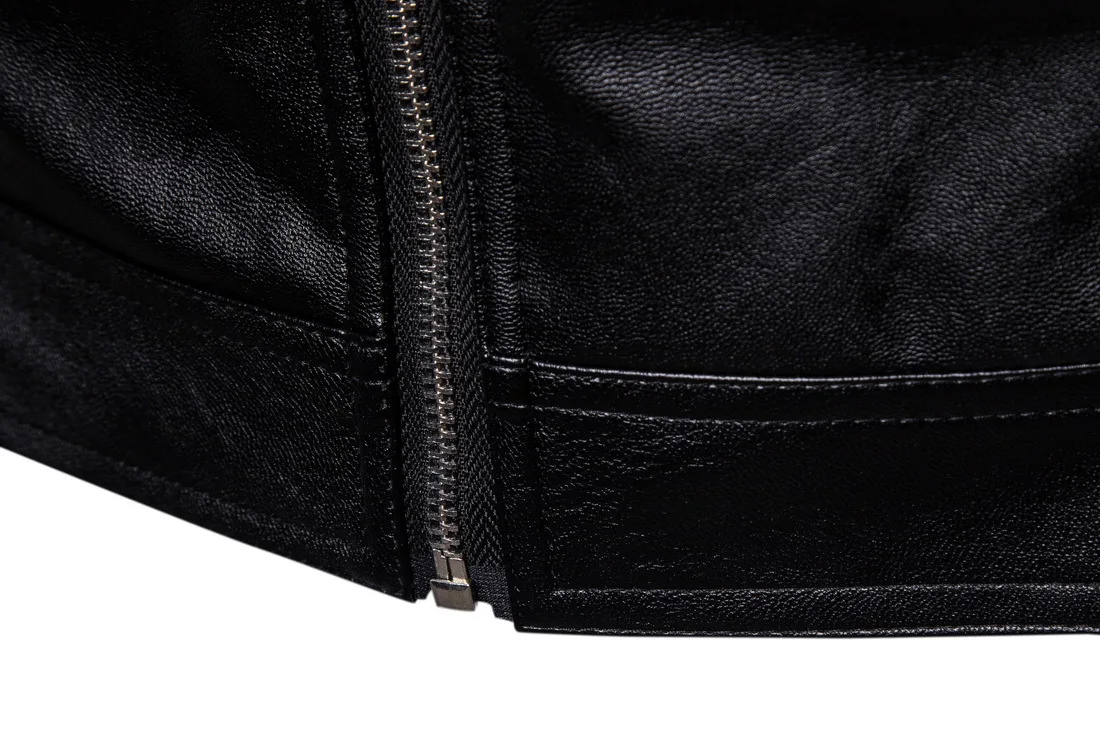 Высококачественная кожаная мужская приталенная модная черная мотоциклетная куртка со стоячим воротником новая Ретро мотоциклетная куртка из искусственной кожи M-5XL