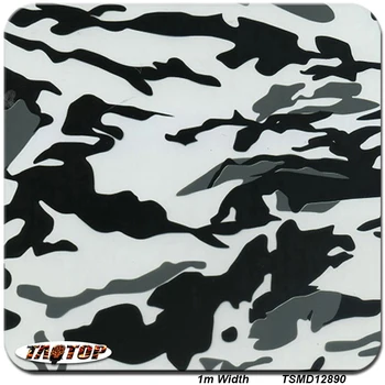 

iTAATOP 1m*10m TSA12890 Grey Black Camo Flag Water Transfer Printing Film Hydrographics Film