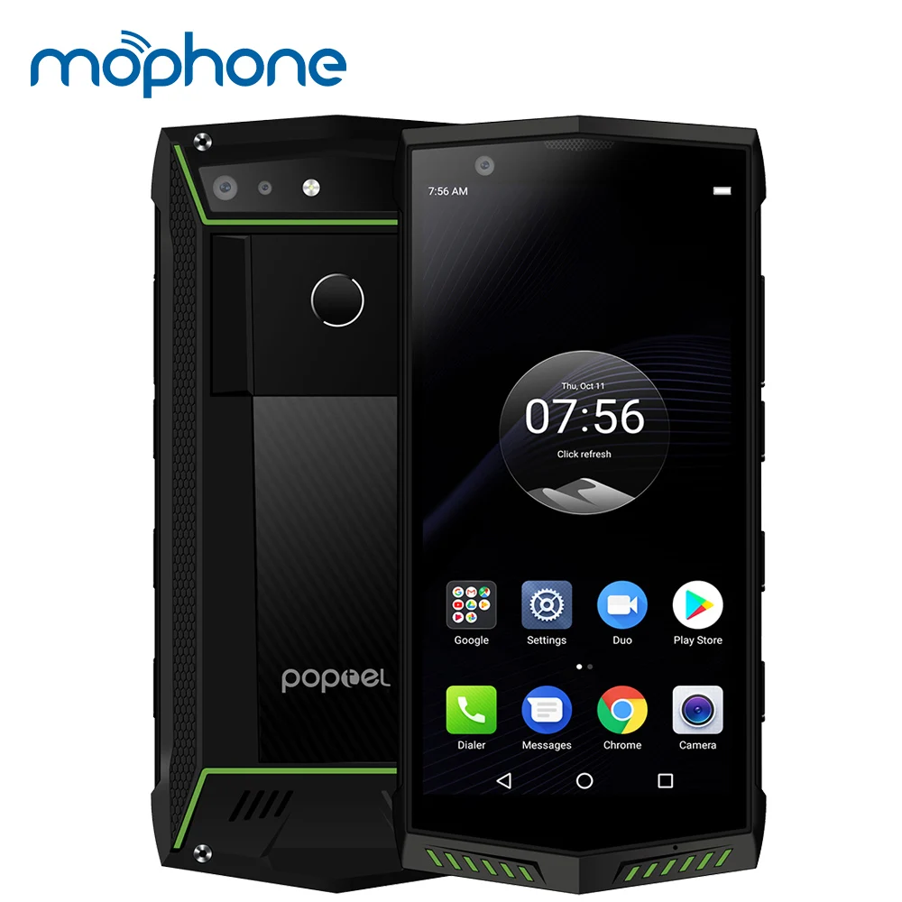 POPTEL P60 4G Face ID IP68 Waterproof Mobile Phone 5.7 Inch Android 8.1 MTK6763 6GB 128GB 5000mAh Wireless Charge NFC Smartphone | Мобильные