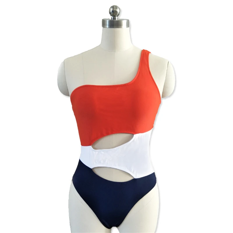 Swimwear 2019 Girl Swimming One Piece Sport Swimsuit One Shoulder Sexy Monokini High Cut Swimsuit Girls Bathing Suits Badpak (2)