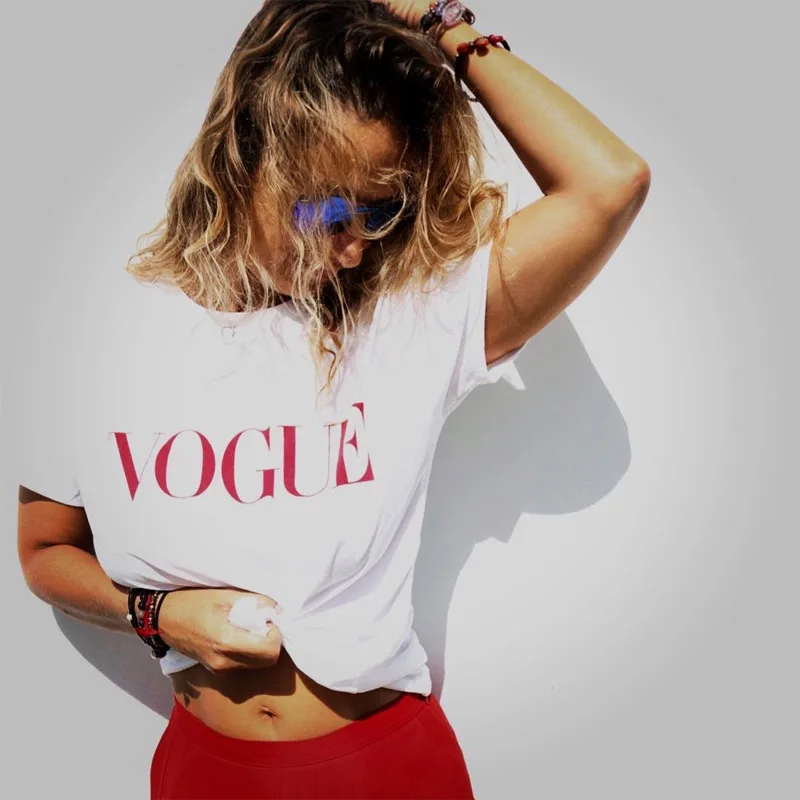 

Vogue Korea Seoul 2019 New Fashion Women T Shirt Funny 3XL 4XL 5XL T-shirts Woman Fashion Funny Top Short Sleeve Summer WC065#