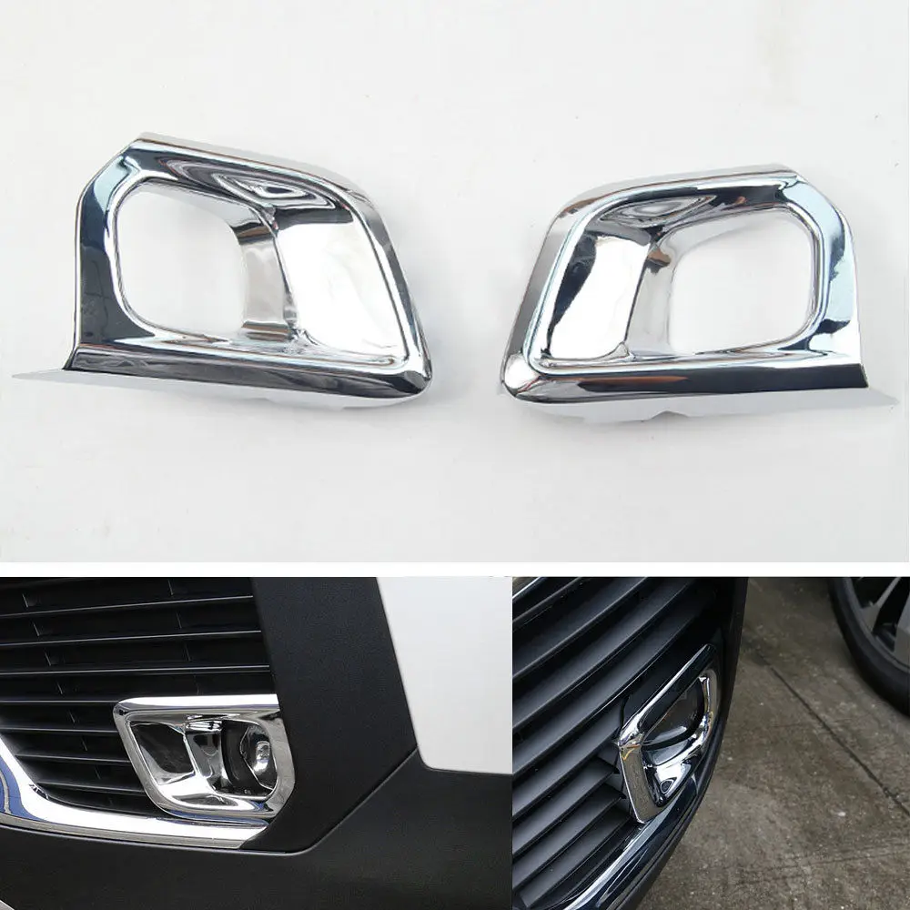 

2Pcs Car Exterior ABS Shiny Silver Front Fog Light Lamp Cover Trim Decoration Fit For 2017 Peugeot 5008 Car Styling Accessories