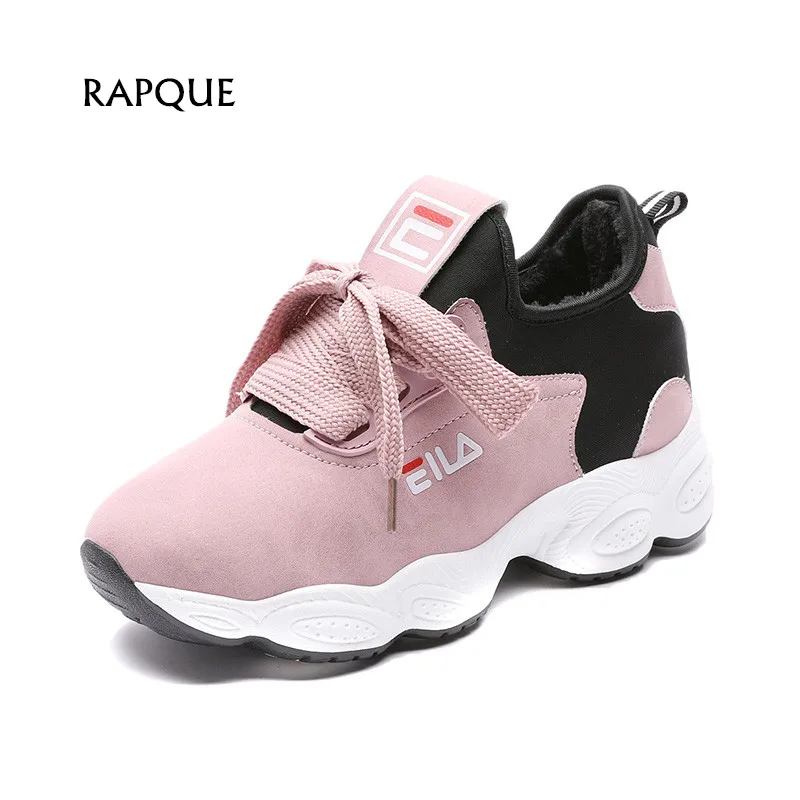 

Designer fashionable women sneakers fashion women's footwear winter plush keep warm ladies vulcanized shoes pink Walking shoes
