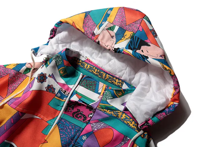 Japanese Ukiyo E Style Color Block Patchwork Jacket 4